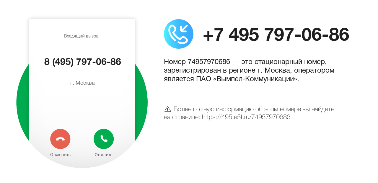 Номер телефона 8 (495) 797-06-86
