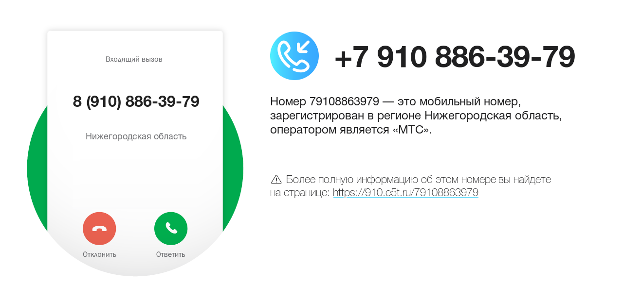 Номер телефона 8 (910) 886-39-79