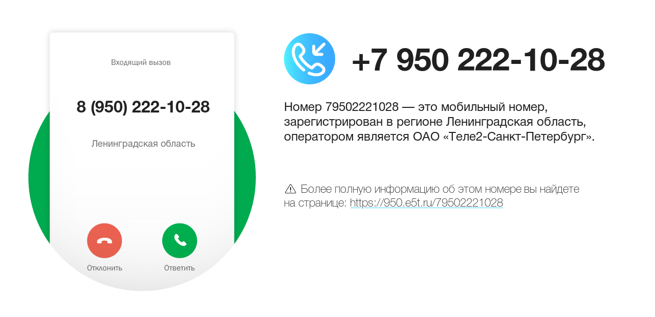 Номер телефона 8 (950) 222-10-28