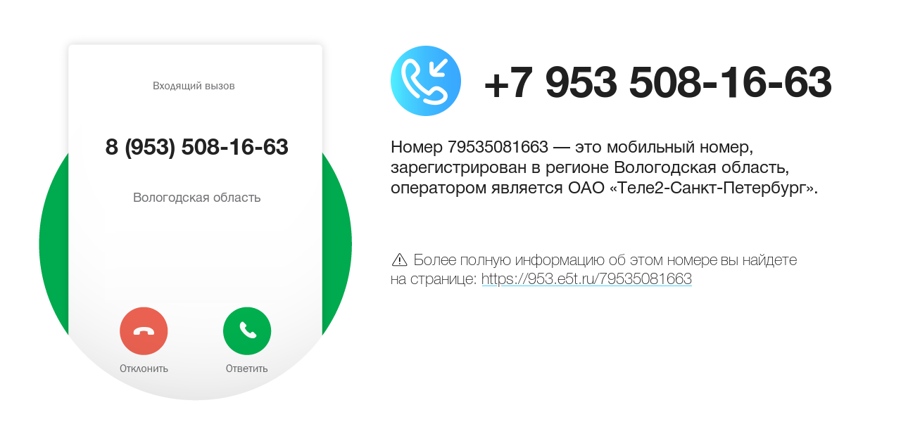 Номер телефона 8 (953) 508-16-63