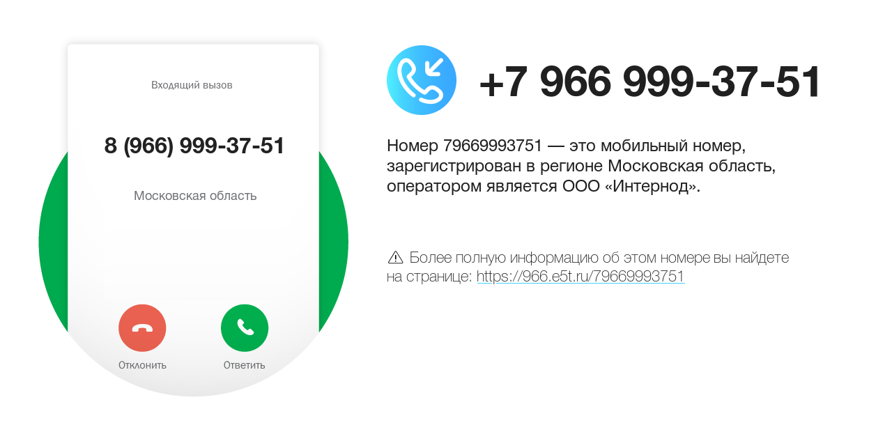 Номер телефона 8 (966) 999-37-51